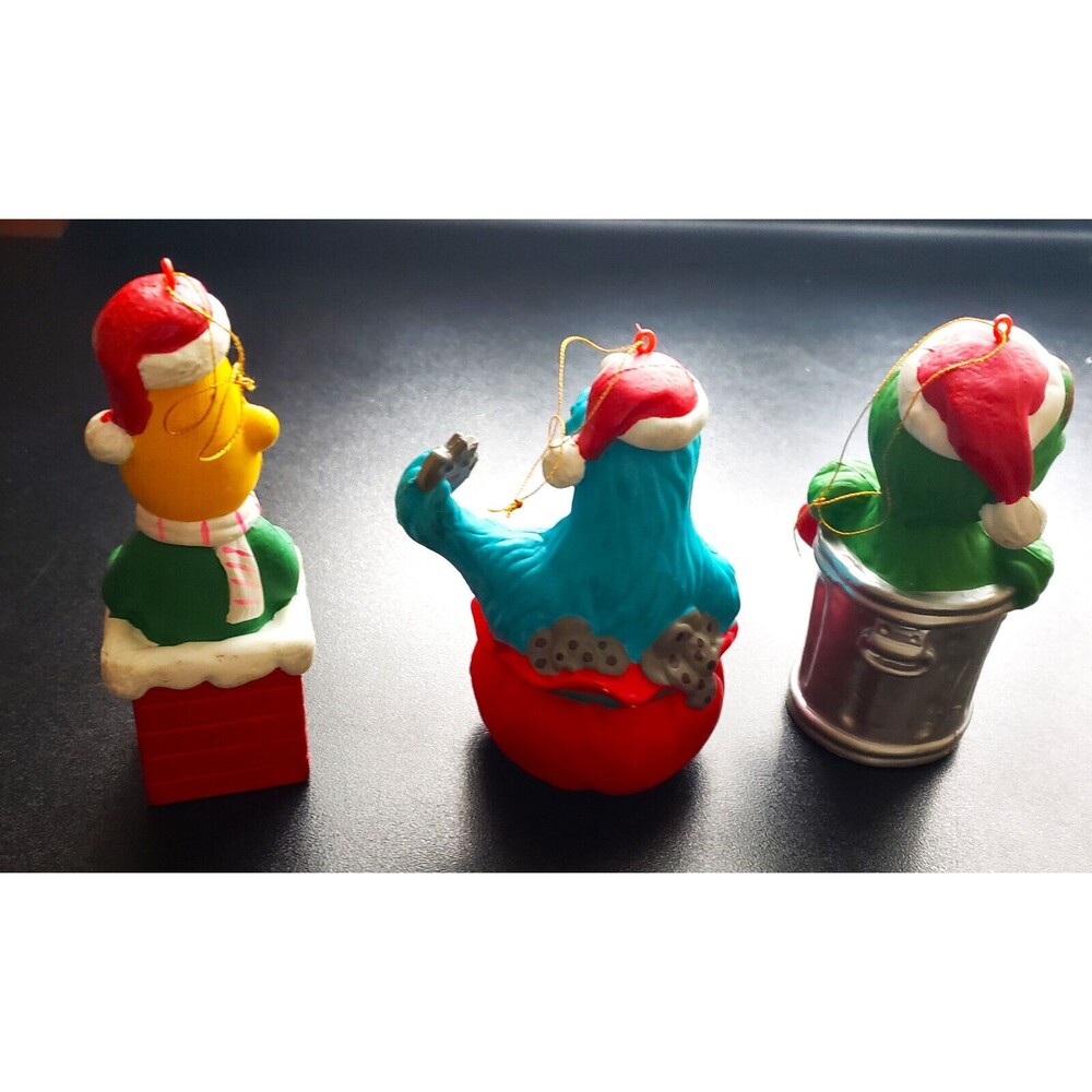Jim Hensen's Muppets 1981 Christmas 3 Ornaments Oscar Grouch Bert Cookie Monster - Picture 2 of 3